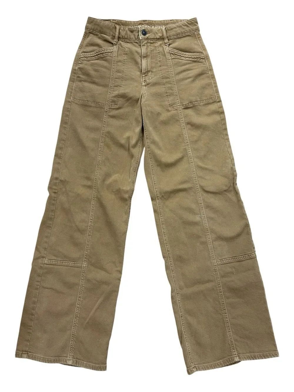 American Eagle Baggy Wide Leg Jeans - Camel Brown